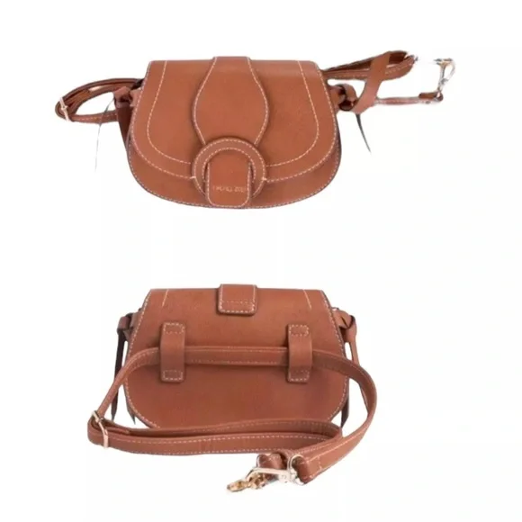 Western Vibes ✨Rachel Zoe Saddle Crossbody Bag in Cognac Brown NWT - Picture 3 of 9